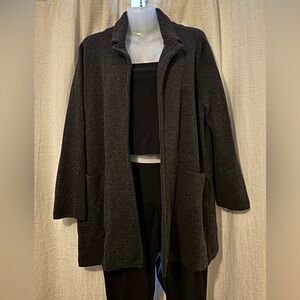 J.CREW Open-Front Sweater Blazer Cardigan Size L 100%Wool